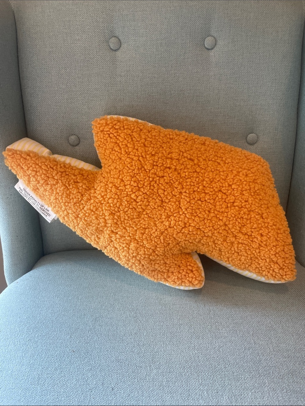 Plush Sherpa Throw Pillow in golden Orange -- lightning bolt new
